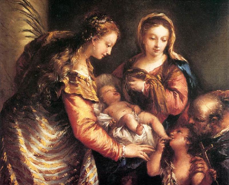 GUARDI, Gianantonio Holy Family with St John the Baptist and St Catherine gu china oil painting image